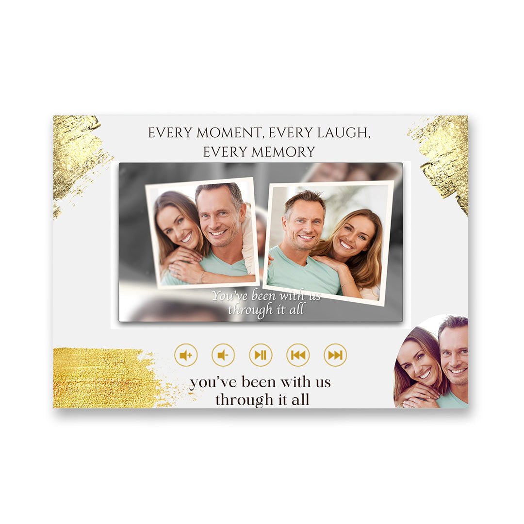 Custom Wedding Video Book – Heartfelt Gift for Father of the Bride in Gold and White Theme