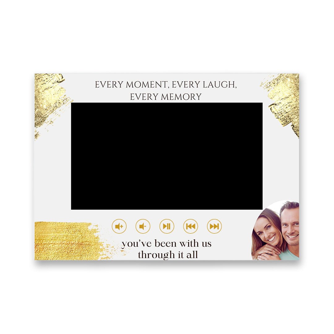 Custom Wedding Video Book – Heartfelt Gift for Father of the Bride in Gold and White Theme