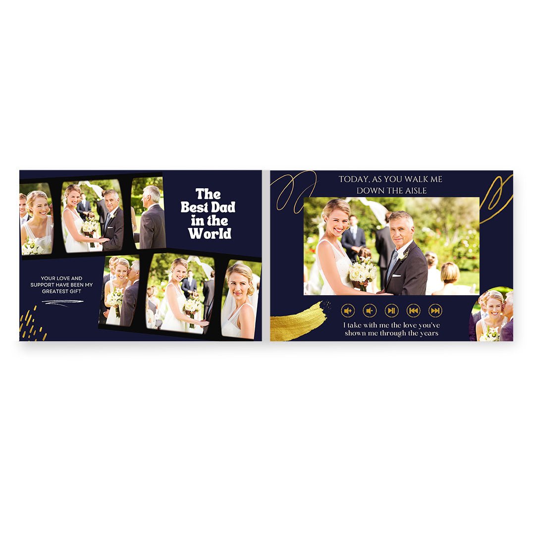 Custom Wedding Video Book for Father of the Bride – Navy Blue Theme