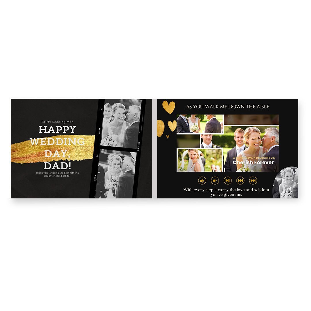 Personalised Wedding Video Book – Black and Gold Theme for Father of the Bride