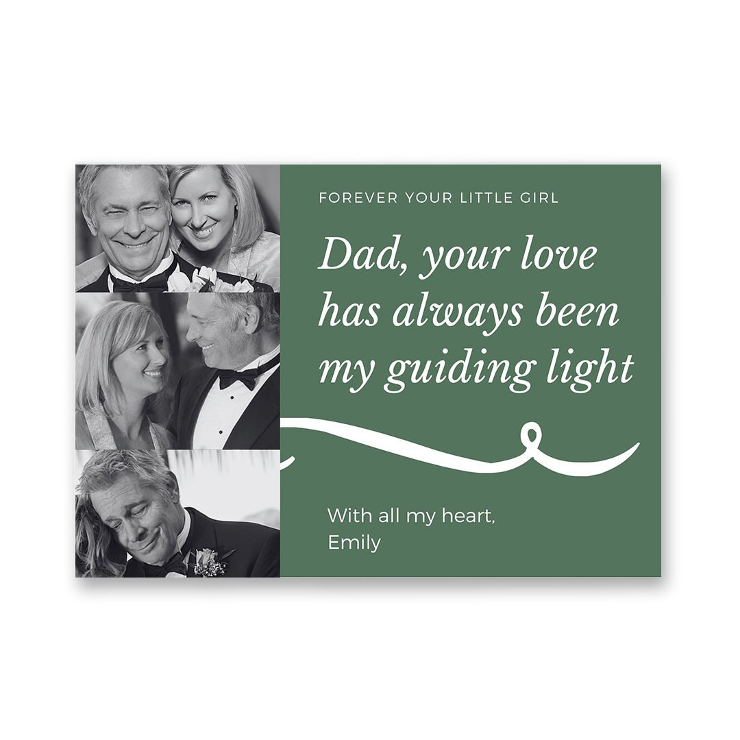 Personalised Wedding Video Book – Green and Gold Theme for Father of the Bride