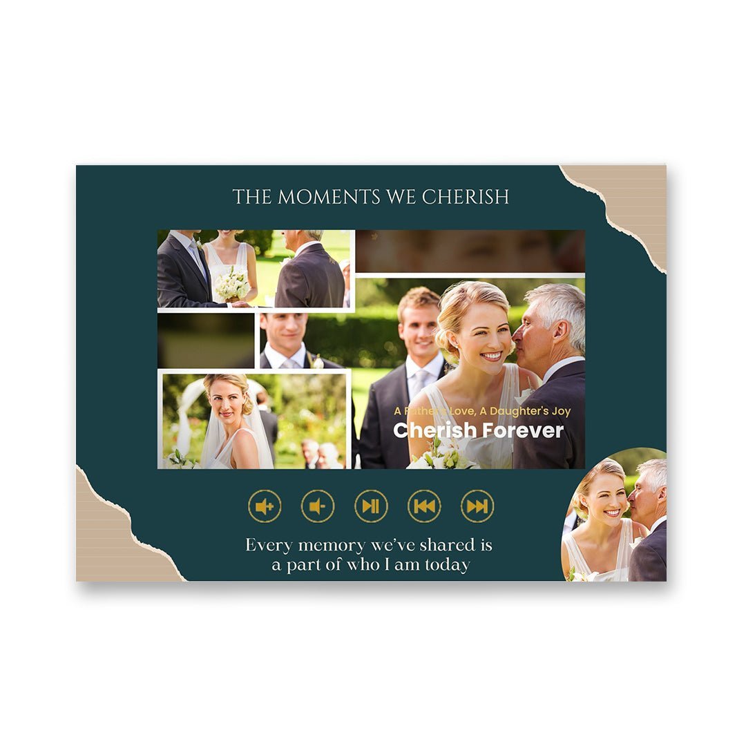 Personalised Wedding Video Book – Elegant Green Theme for Father of the Bride