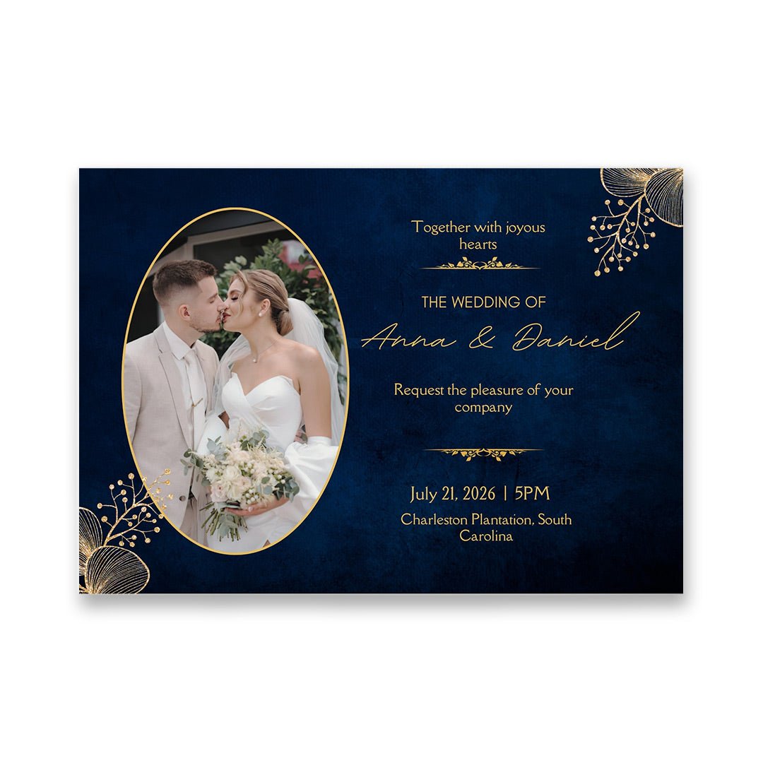 Monogram Wedding Video Book – Royal Blue and Gold Vintage Theme