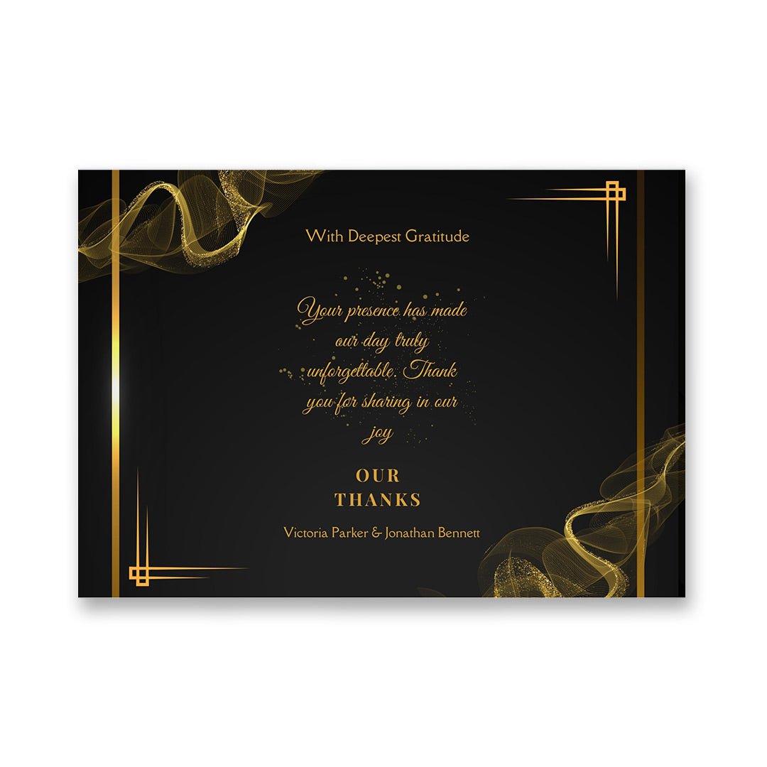 Elegant Wedding Video Book – Black and Gold Monogram with QR Code