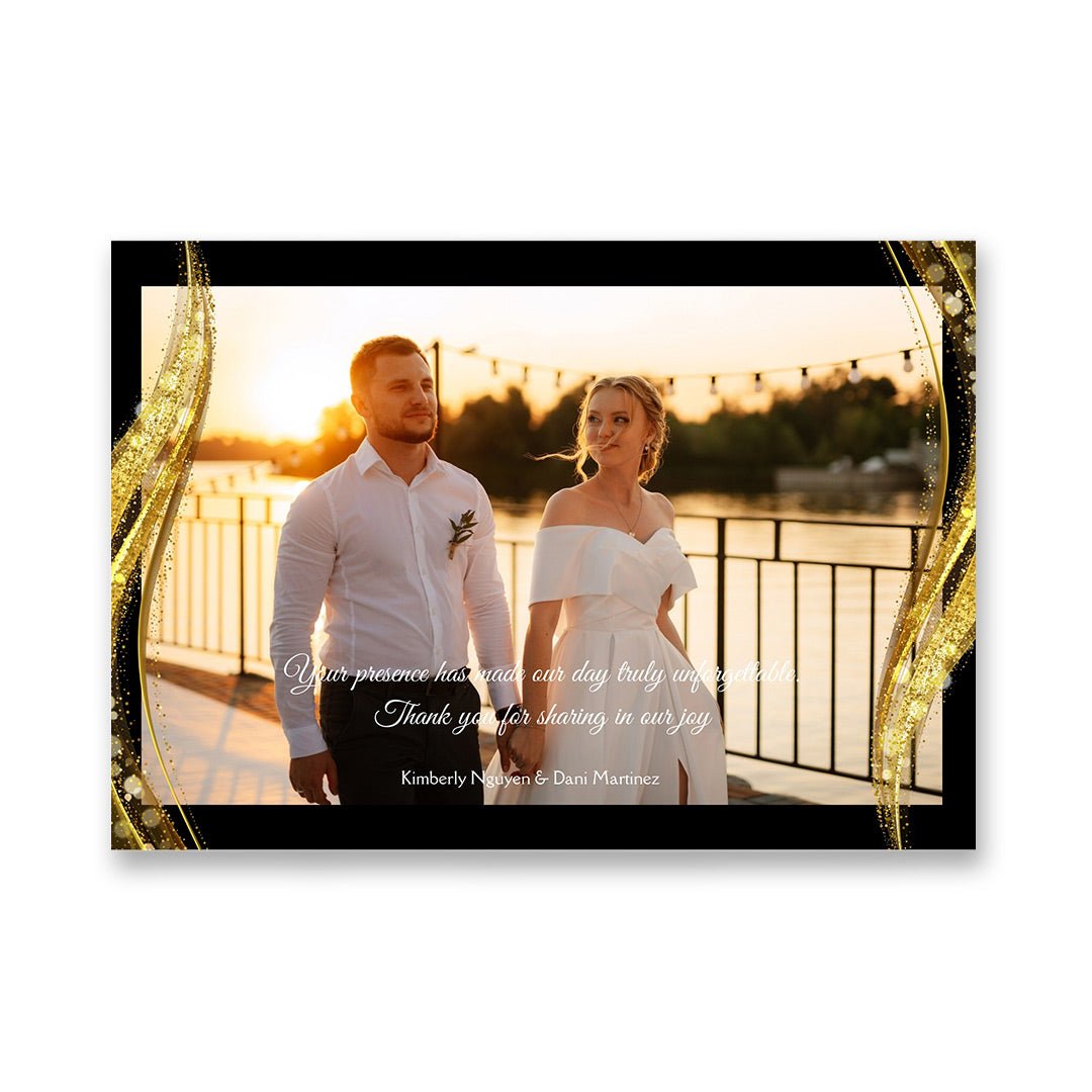 Elegant Black and Gold Monogram Wedding Video Album – Custom Digital Invitations