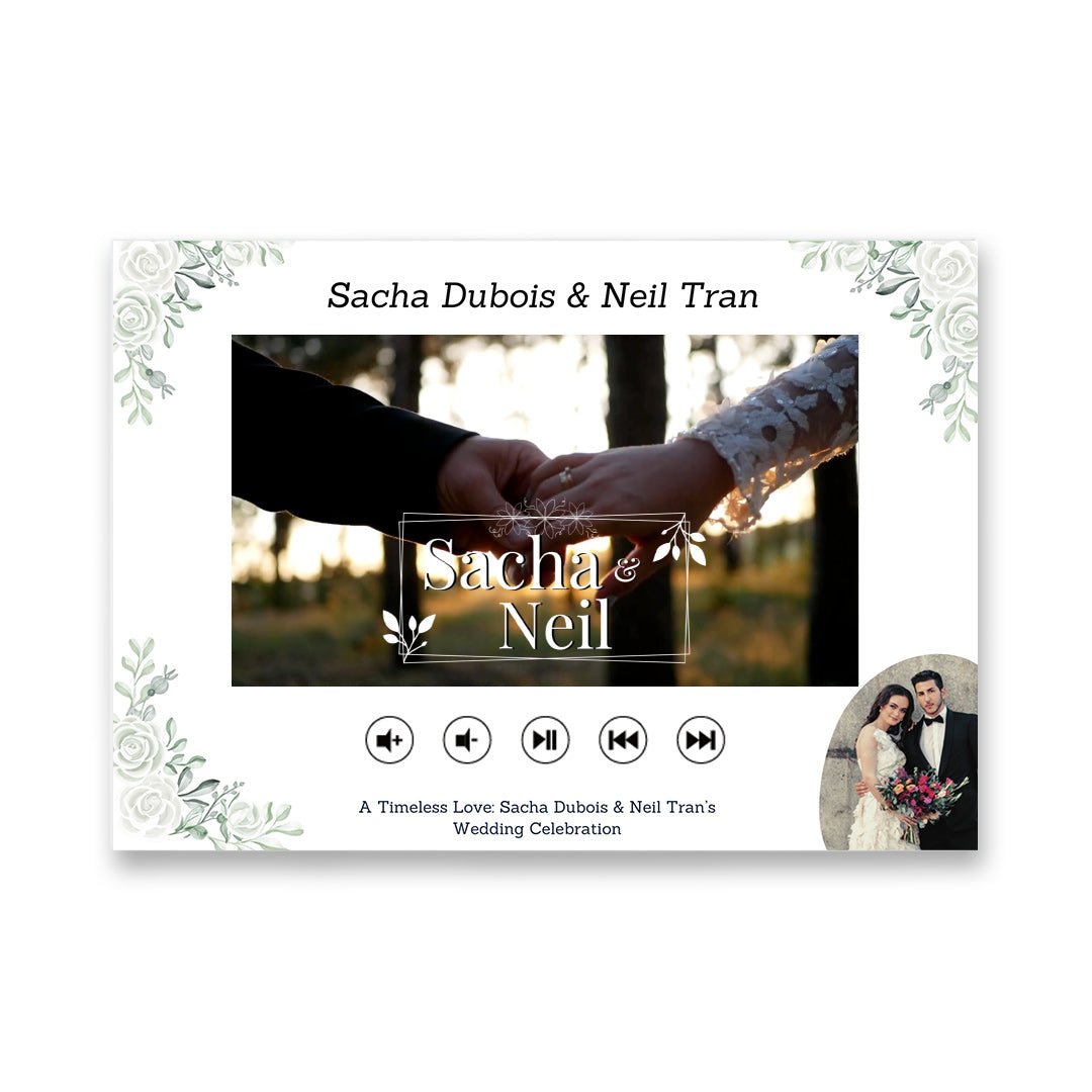 Custom Wedding Video Book – Navy and Dusty Blue Destination Wedding Invitation