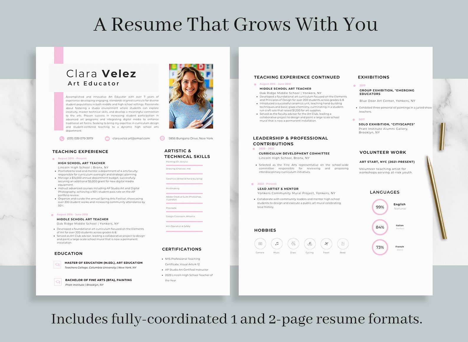 Creative Art Teacher Resume Template & Career Kit for Canva-C06 3 Creative Art Teacher Resume Template & Career Kit for Canva-C06 - Image 3