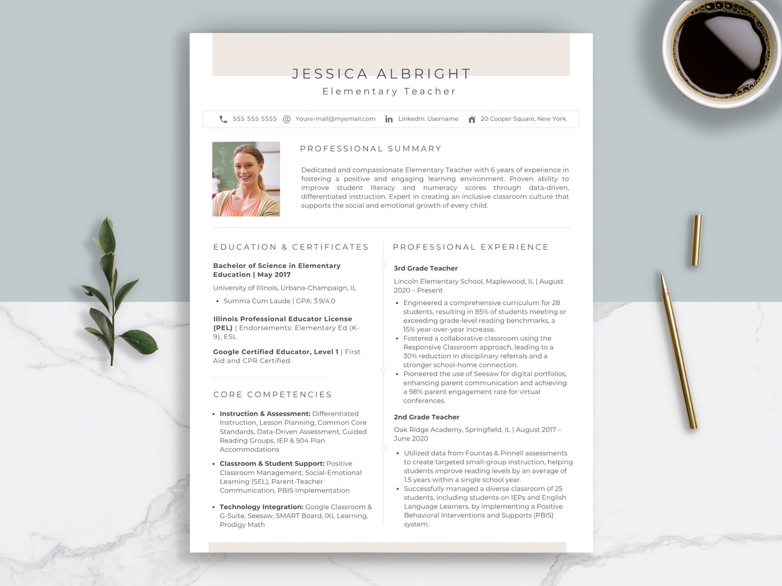 Modern Teacher Resume Template & Career Kit for Canva-C03 1 Modern Teacher Resume Template & Career Kit for Canva-C03