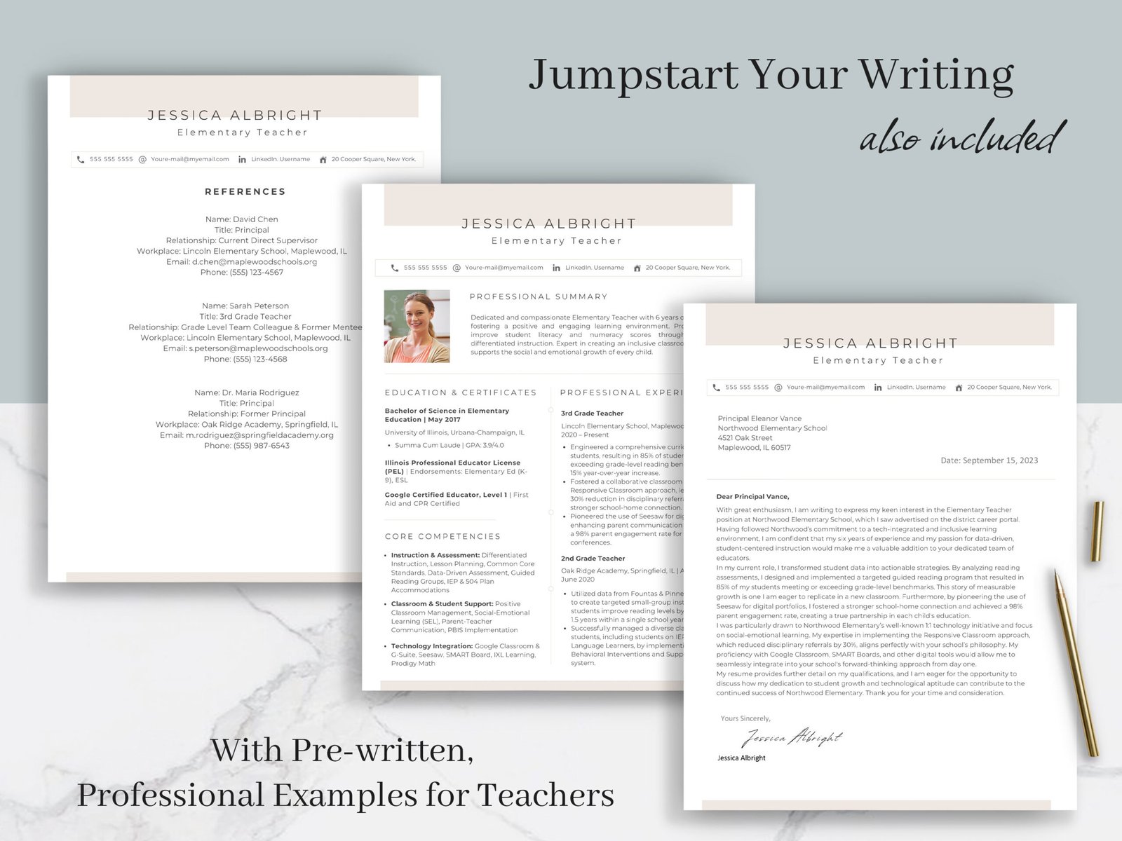 Modern Teacher Resume Template & Career Kit for Canva-C03 2 Modern Teacher Resume Template & Career Kit for Canva-C03 - Image 2