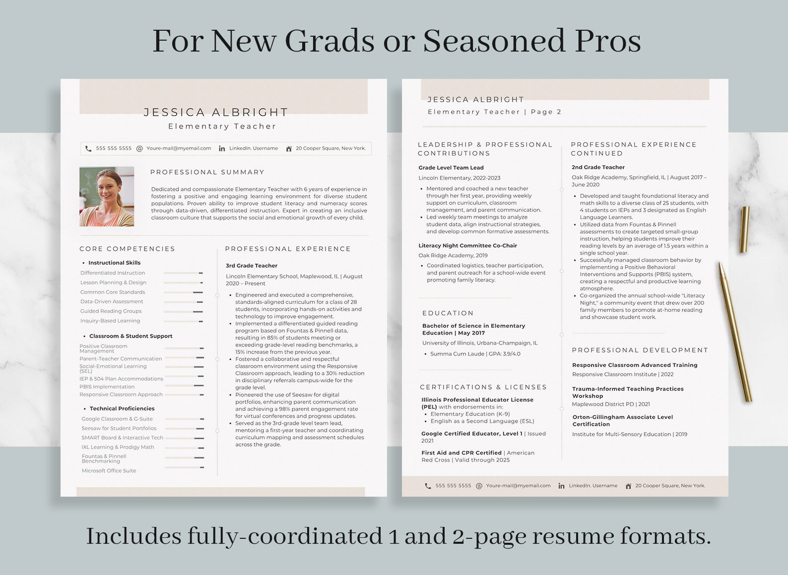 Modern Teacher Resume Template & Career Kit for Canva-C03 3 Modern Teacher Resume Template & Career Kit for Canva-C03 - Image 3