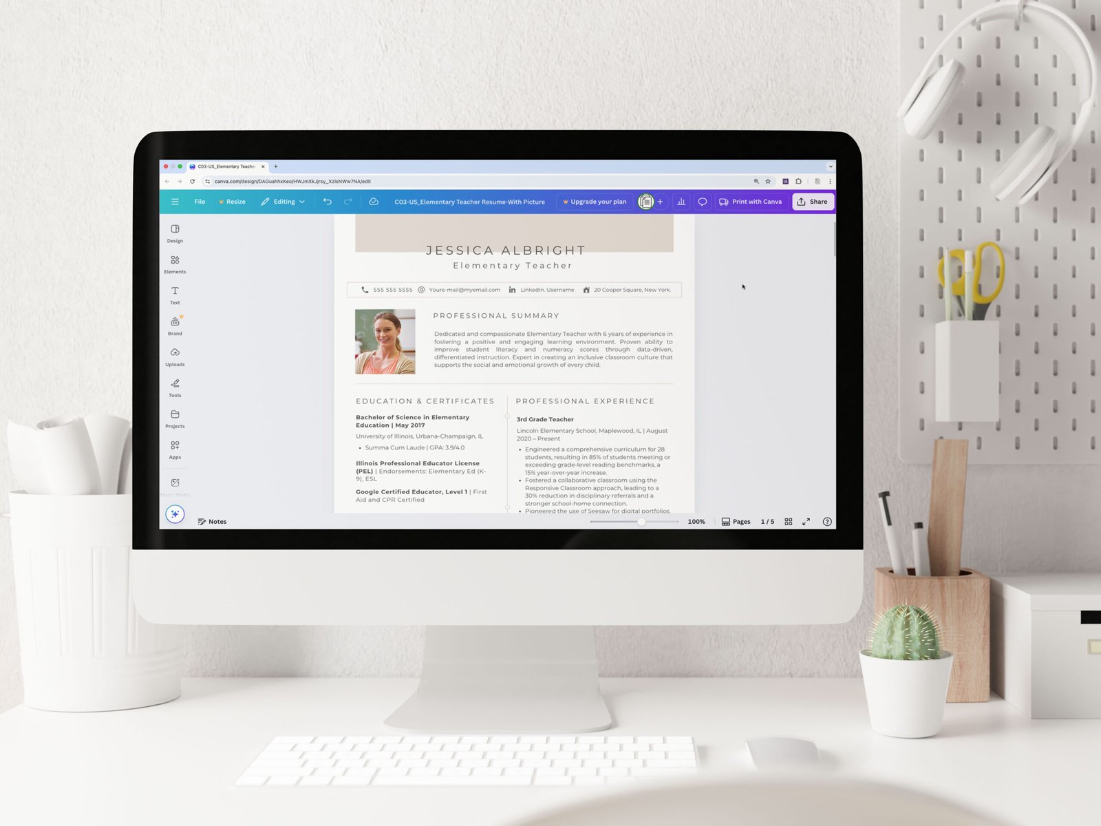 Modern Teacher Resume Template & Career Kit for Canva-C03 8 Modern Teacher Resume Template & Career Kit for Canva-C03 - Image 8