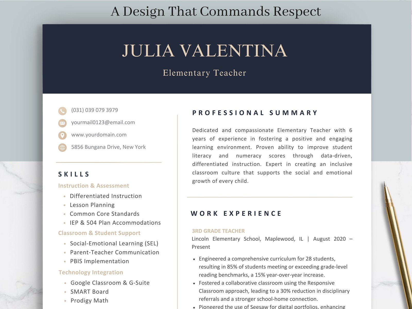 Professional Teacher Resume Template for Canva | ATS-Proof with Real Examples-C01 4 Professional Teacher Resume Template for Canva | ATS-Proof with Real Examples-C01 - Image 4