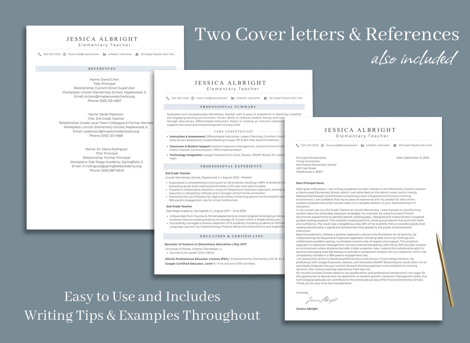 Professional Elementary Teacher Resume Template & Career Success Kit for Canva-C02 2 Professional Elementary Teacher Resume Template & Career Success Kit for Canva-C02 - Image 2