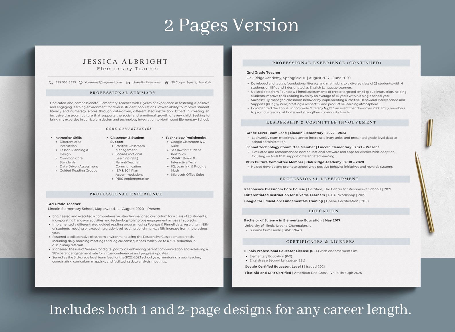Professional Elementary Teacher Resume Template & Career Success Kit for Canva-C02 3 Professional Elementary Teacher Resume Template & Career Success Kit for Canva-C02 - Image 3