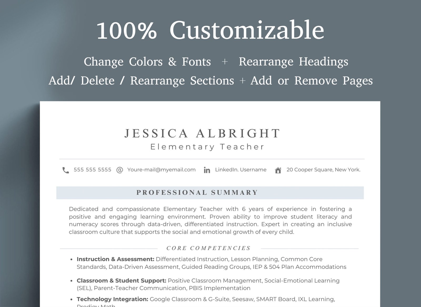 Professional Elementary Teacher Resume Template & Career Success Kit for Canva-C02 4 Professional Elementary Teacher Resume Template & Career Success Kit for Canva-C02 - Image 4