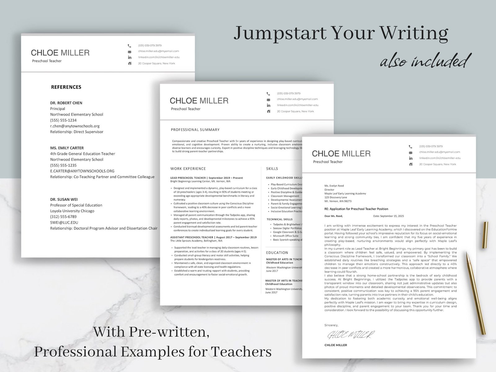 Professional Preschool Teacher Resume Template & Career Kit for Canva-C05 2 Professional Preschool Teacher Resume Template & Career Kit for Canva-C05 - Image 2