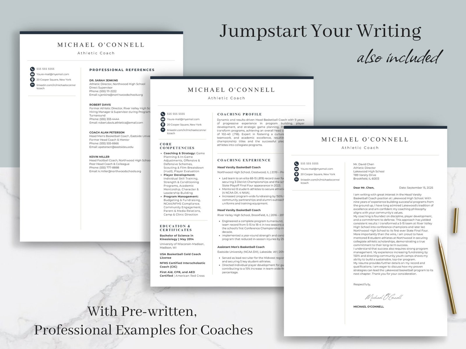 Athletic Coach Resume Template & Career Kit for Canva-C07 2 Athletic Coach Resume Template & Career Kit for Canva-C07 - Image 2