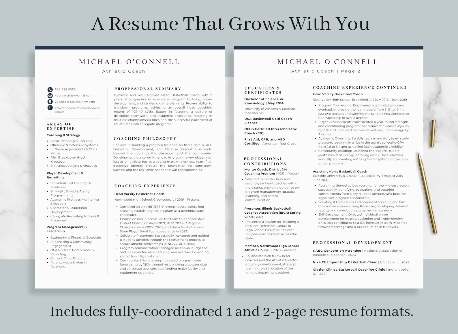 Athletic Coach Resume Template & Career Kit for Canva-C07 10 Athletic Coach Resume Template & Career Kit for Canva-C07 - Image 10
