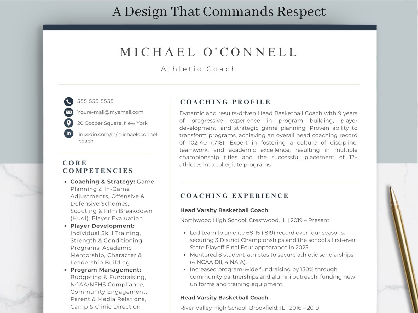 Athletic Coach Resume Template & Career Kit for Canva-C07 8 Athletic Coach Resume Template & Career Kit for Canva-C07 - Image 8