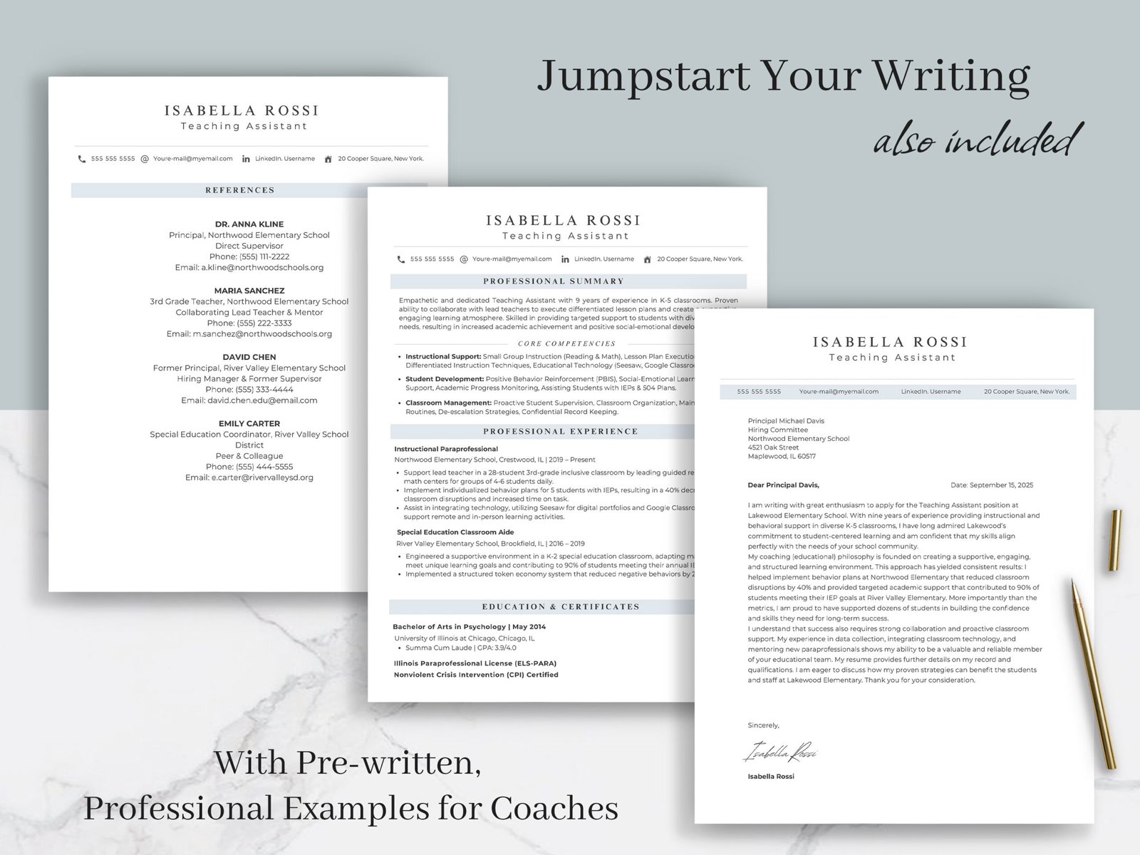 Professional Teaching Assistant Resume Template & Career Kit for Canva-C09 2 Professional Teaching Assistant Resume Template & Career Kit for Canva-C09 - Image 2